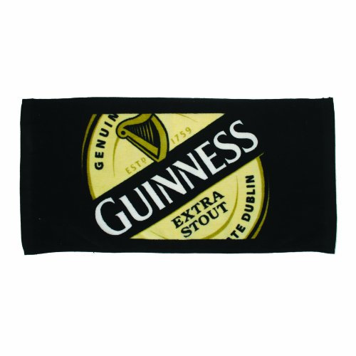 Guinness Label Barhandtuch, Baumwolle, Schwarz, offizielles Lizenzprodukt