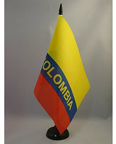 AZ FLAG - Tischflagge Kolumbien Mit Anmeldungen - 21x14 cm - Kolumbianische Tischfahne 14 x 21 Cm - Flaggen