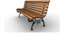 naka24 Parkbank Gartenbank Gestell Gusseisen Massivholz Kiefer 150 cm lang (0112)