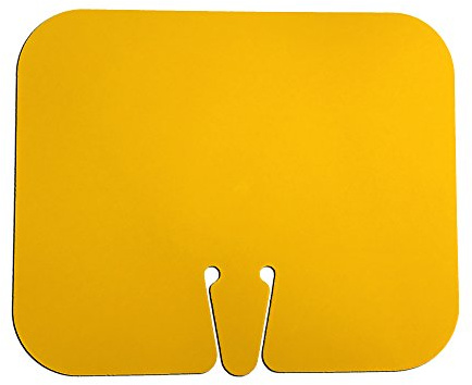 UvV®-Flex Leitkegelschilder zum Aufstecken auf Leitkegel (Pylonen) mit individueller Beschriftung (reflektierend) (gelb)