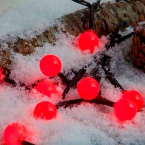 Noma Red Berry Lights : Mains Powered with Timer : Multifunction : Indoor/Outdoor : 100 LED