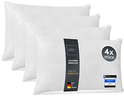 LILENO HOME 4er Set Kissenfüllung 40x60 cm - 40°C waschbares Innenkissen geeignet für Allergiker - Polyester Kisseninlet als Couchkissen, Sofa Kissen, Cocktailkissen und Kopfkissen