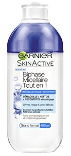 Garnier Skin Active - Eau Micellaire Biphase Tout-En-1 - Bleuet - Peaux Sensibles - 400 ml
