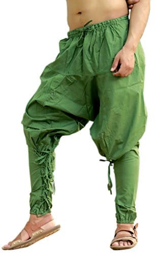 Sarjana Handicrafts Mens Womens Cotton Churidar Harem Pants Yoga Pajama Ethnic Trouser (Green)