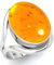 Jeweloporium Orange Bernstein 925 Silber Ringe für Frauen Edelstein Cocktail Silber Ringe Größe 58(18.5) Weihnachten - Geschenk viktorianisch Schmuck
