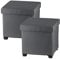 Simpa Multi-Purpose Folding Storage Ottoman Foot Rest Stool - DARK GREY - 38cm (H) x 38cm (W) x 38cm (L) - Suitable for Indoor or Outdoor Use - Max Load 150kg (Set of 2)