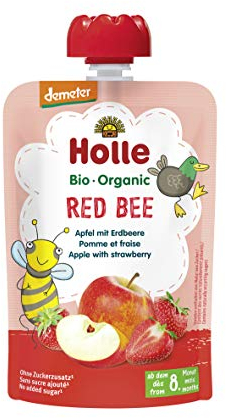 Holle Bio Red Bee Quetschbeutel, Apfel & Erdbeere, ab dem 8 Monaten, 100 g