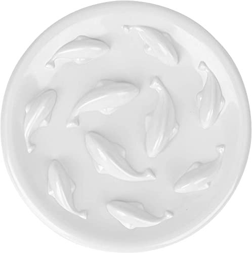 Cilkus Slow Feeder Napf für Katzen und kleine Hunde, Fischpool Design, Spaß Interaktive Bloat Stop Puzzle Feeder Bowl Gesunde Ernährung aus Melamin Lebensmittelqualität Material Spülmaschinenfest