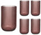 Drinking Glasses Set of 4 Hi Ball Tumblers 380ml / 13oz Pink Cocktail Gin Wine Water Glass Set (DK54)