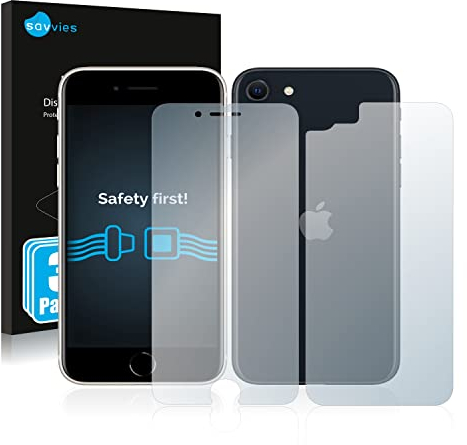 Savvies 6 Pack Screen Protector compatible with Apple iPhone SE 3 2022 (Front+Back) Protection Film Clear
