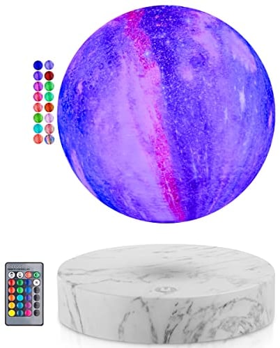 UVEHAS Schwebende Mondlampe - Levitierende Galaxie Mond Licht Fernbedienung 16 Farben LED Magnetische Levitation Spinning 3D-Druck Mond Nacht Lichter Schreibtisch dekorative Lampe kreative Geschenke