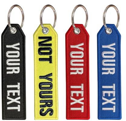 Brillianne Custom Keyring, Personalized Embroidery Double-sided Keychain with your Text Number, Motorcycle Key Tags Accessories for Cars, Scooters, ATV