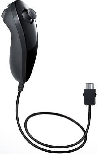 CABLEPELADO Nunchaku | Controlador Nunchuck | Mando Nunchuck | Compatible con Nintendo Wii - Wii U - Wii Mini | Negro
