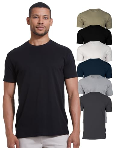 True Classic Herren T-Shirts – Kurzarm Rundhals Uni T-Shirt für Männer, Pack of 6, Variety, L