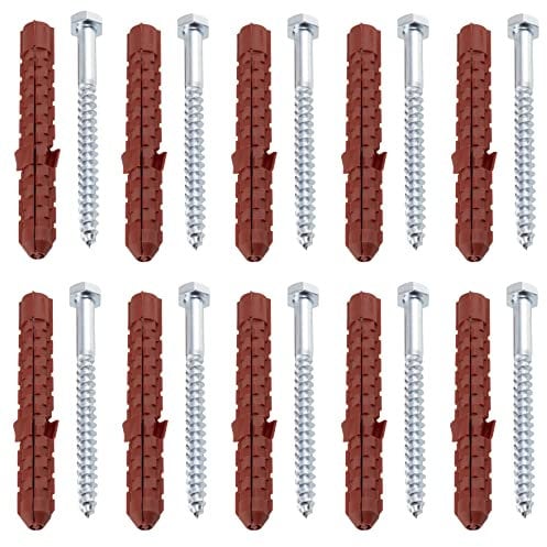 AERZETIX - C65034 - Set di 10 tasselli 12x105mm per mattoni forati/cemento cellulare + 10 viti Ø8x100mm a testa esagonale - in nylon/metallo - fissaggio materiali cavi lavoro costruzione perforazione