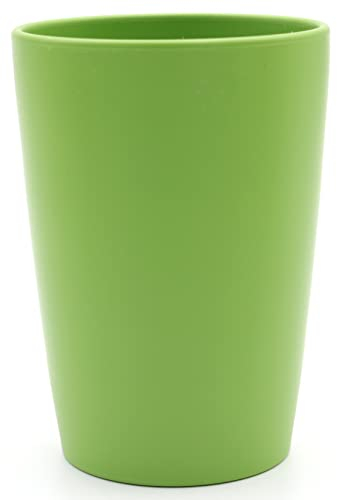 Magu 1 Nachhaltiger Biopolymer Becher (6 Farben) 100% Erdölfrei | Robust und Nachhaltig | Kunststoff Trinkbecher oder Zahnputzbecher naturgrün