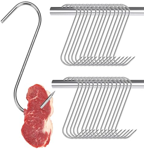 DINGFENG 30 Fleischhaken Edelstahl 13cm S Haken Metzgerhaken Räuchern