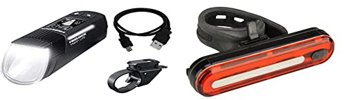 Trelock Unisex – Erwachsene Ls 660 Igo Vision Lite Beleuchtungsset & Fischer Fahrrad LED Akku-Stableuchte, 50 LEDs, Rücklicht, mit Akku und USB-Ladefunktion, Spritzwasserschutz nach IP44