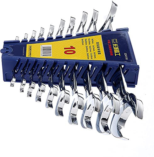 MAYABI Spanner,Ratchet Spanner Set,Double Open End Wrench,Double END Spanner, Wrench Set,Double End Wrench Stay Wrench Hand Tool Set(8PCS) (Size : 10PCS)