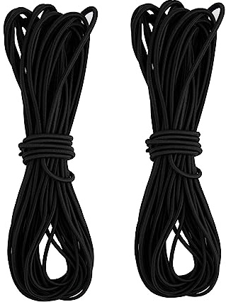Cordino Elastico Tondo, Nero Corda Elastica per Cucito Artigianale Fai-da-te