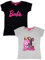 Barbie - Maglietta a maniche corte per bambine, colore nero/grigio, confezione da 2, nero/grigio, 110 cm-116 cm