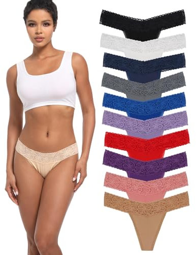 Deigecil String Tanga Damen Set Spitze Unterhosen Frauen Sexy unterwäsche mädchen Thongs for Women Mehrpack 10er Pack