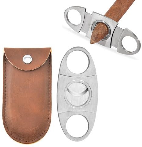 Cigar Cutters, Cigar Tools, Cigar Accessories, Can Cut Cigars Precisely, Compatible with Most Cigar Sizes, As a Gift for Cigar Lovers on Birthdays, Anniversaries, Comes with 1 Leather Storage Bag