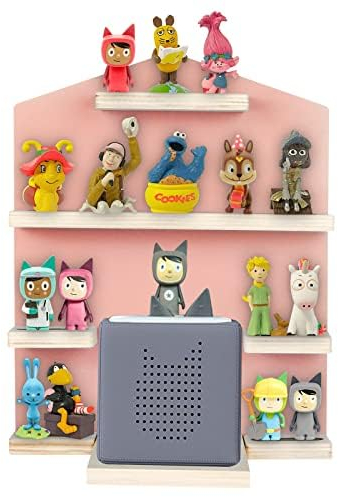 Shudyear Toniebox Regal mit Platz für 14 Tonie-Figuren, Tonie Box Magnetisches Wandregal, für Kinder zum Spielen und Sammeln (Rosa,Haus)