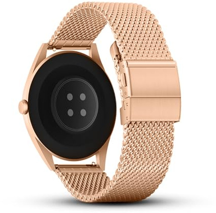 Lahviuu Metall Uhrenarmbänder, Faltschließe Smart Watch Herren, Edelstahl Armbänder Schnellspanner Uhrenarmband fur Damen Smartwatch und Traditionelle Uhr 22mm Roségold