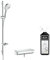 Ensemble douche HANSGROHE Raindance Select E 120 3 jets + mitigeur thermostatique Ecostat Select + Barre 90 cm + nettoyant