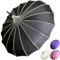 Kicura - Hochzeit-Regenschirm – Wasserdicht, 90 cm Durchmesser, Naturseide, Aluminiumgestell und 16 fieberglasverstärkte Rippen – Eleganter Sonnenschutzschirm (UPF 50+) in Schwarz