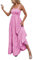Générique Robe Longue Boheme Robe Drapée À Bretelles Réglables Robe Trapèze Sexy À Fines Bretelles Robe Fleurie Française De Style Resort Robe De Plage Fluide, Rose, XL