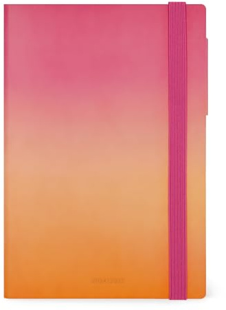Legami - Wochenplaner 2025, Medium, 12 Monate, Kalender von Januar 2025 bis Dezember 2025, Gummibandverschluss, Monatsplaner Januar 2026, letzte Tasche, Adressbuch, 12 x 18 cm, Golden Hour