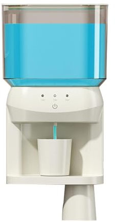 Halterung für Mundspülung, intelligenter Mundwasserspender, 600 ml Behälter für Mundwasser zur Wandmontage, intelligente Halterung für Mundspülung mit 2 magnetischen Bechern