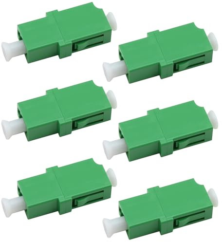 6 pièces Adaptateur/Coupleur de Fibres Optiques LC/APC Monomode Simplex - Connecteurs Compatibles pour le Raccordement de Câbles Fibre Optique Réseau, FTTH, FTTB, LAN/WAN