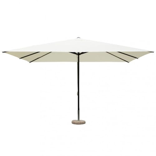 Briconess.com Ombrellone 3x4 mt a palo centrale da giardino con palo nero in alluminio e copertura beige Brayan