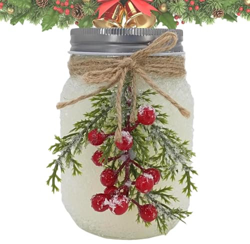 Bougies parfumées de Noël,Bougies parfumées d'hiver, Bougies de soja avec bougie en pot en verre, Bougies en pot parfumées de Noël Bougies parfumées Bougies de soja pour la décoration n