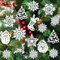 White Christmas Tree Decorations - 42 Pc Set With Baubles for Winter Interior Decoration