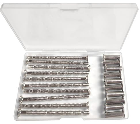 Viti per maniglia della porta M4, 10 pezzi in acciaio inox, manicotto di collegamento viti per il fissaggio di maniglie delle porte, viti a manicotto con manicotto.