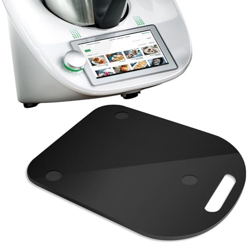 VMUTGA Tabla Deslizante para Thermomix TM6/TM5, Acrílica Base con Muesca y asa de Transporte, Fácil de mover, Negro