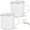 YZROHYI 2 Pièces Tasse Emaillee Metal 350 ML,Tasse Camping Email,Tasse en Fer Émaillée,Gobelet Acier Emaillé avec Anse,Mug Emaillé Camping,Tasse à Café Vintage,Tasse à Thé pour Camping, Maison, Fête