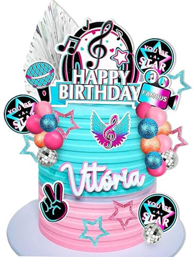 Music Cake Topper Guitar Cake Toppers Music Notes Balls Cake Decorations for Musician Birthday Party Rock Theme Party
