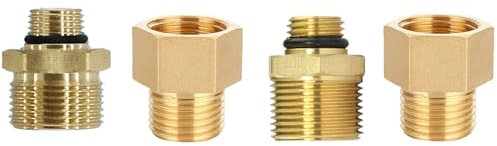 Gasanschluss Adapter, 4 teiliges Gasflaschen Adapter - Set für das EU-Ausland,Propanflaschen-Adapterset für Deutschen Druckregler, Zum Anschluss von Druckreglern an ausländischen Gasflaschen