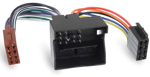 HUAREW 16 Pol Autoradio ISO Adapter, 16 Pin auf ISO Buchse Kabel, Autoradio Adapter Universal Kabel Stecker für V-W BMW 1er 3er 5er 6er Ford