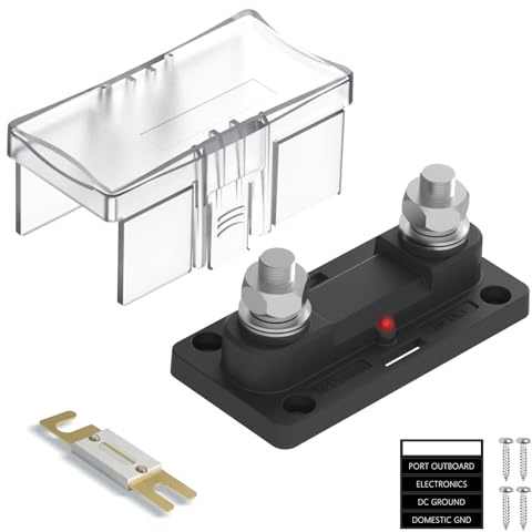 UCkasayfy 300A ANL Sicherungshalte 0-4 Gauge AWG ANL Sicherungen mit M10 Schaltkreisschutz Sicherungshalter mit LED-Anzeige für car auto, boat, camper, caravan
