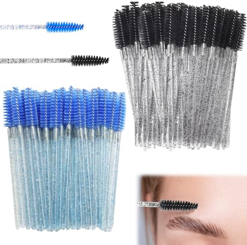 GSGFUIS 200 cepillos desechables para pestañas y aplicador de cejas, con mango de cristal, herramienta de maquillaje multiusos
