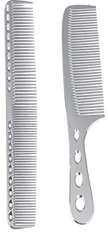 PACKOVE 2 Stück Professioneller Edelstahl Haarkamm Silber Feiner Stylingkamm zum Gleichmäßigen Verteilen von Haarspray für Zuhause und Salon