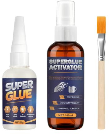 Superglue Activator Spray, Super Colla e Attivatore, Set Trasparente