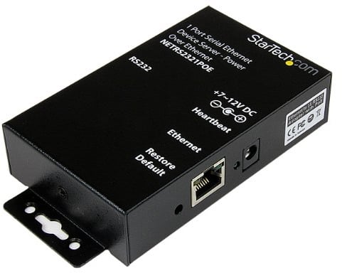 StarTech.com 1 Port RS232 Seriell Ethernet Geräteserver - Seriell over IP Geräteserver Adapter - PoE Power over Ethernet