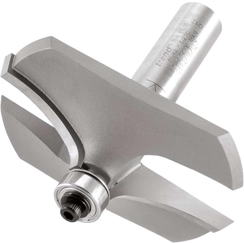 Trend Guided Thumb Mould Router Cutter, 1/2 in Shank, 69.2mm Cut Dia | Tungsten Carbide Tipped Cutter For Guided Thumb Mould Profiles, 16mm Cut Length, 46/42X1/2TC